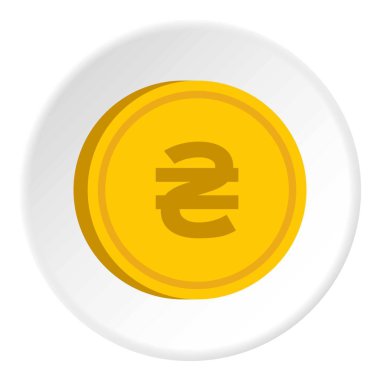 Hryvnia işareti simgesi daire ile altın sikke