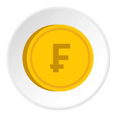 Frangı işareti simgesi daire ile altın sikke