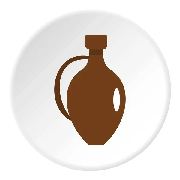 Clay wine jug icon circle — Stock Vector