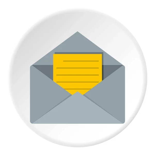 Enveloppe ouverte avec feuille lignée d'icône en papier — Image vectorielle