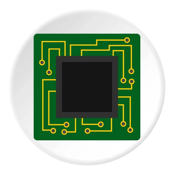 Microchip icono círculo — Archivo Imágenes Vectoriales