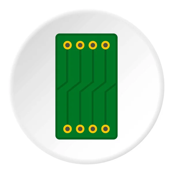 Círculo de ícone placa de circuito verde — Vetor de Stock