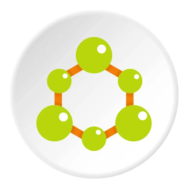 Ikonsirkel med grønn molekylstruktur – stockvektor
