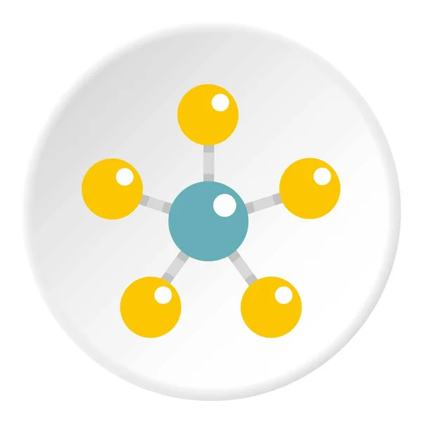 Estructura colorida de la molécula círculo icono de ADN — Vector de stock