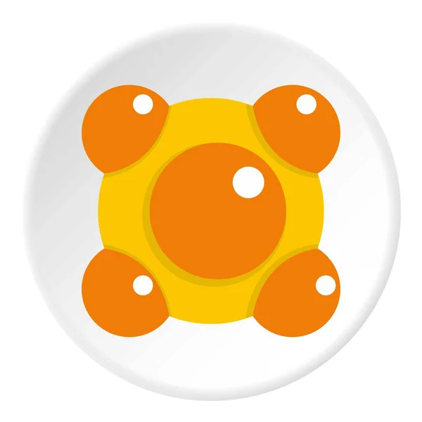 Moléculas amarillas y naranjas icono círculo — Vector de stock