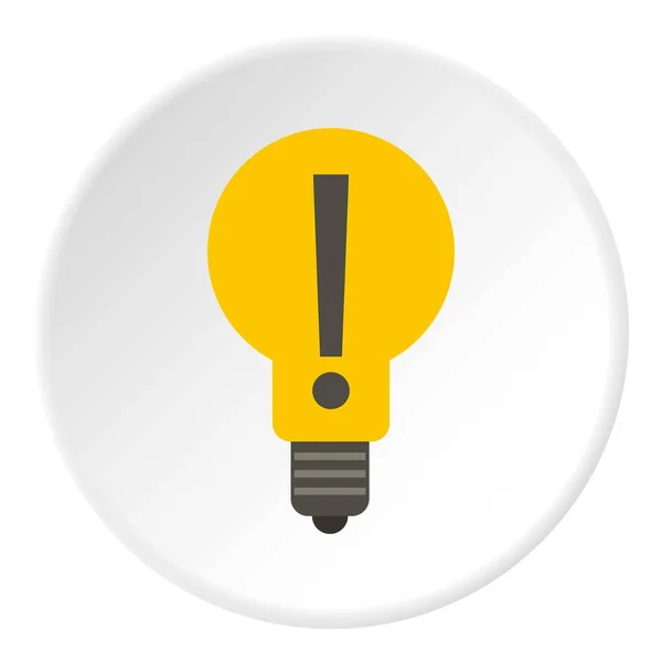 Gul lampa med utropstecken inuti ikon — Stock vektor