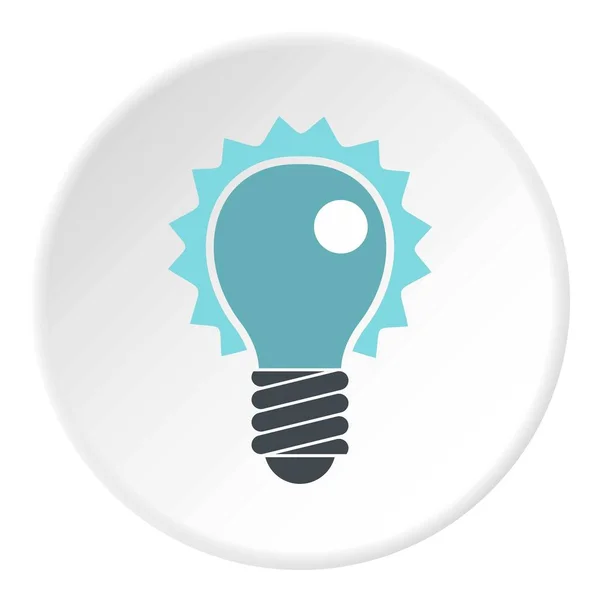 Blue electric bulb icon circle — Stock Vector
