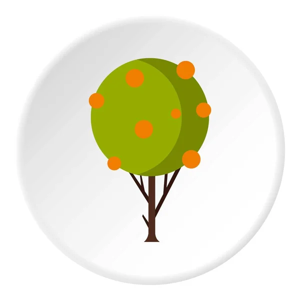 Tree with fruit icon circle — Stock Vector