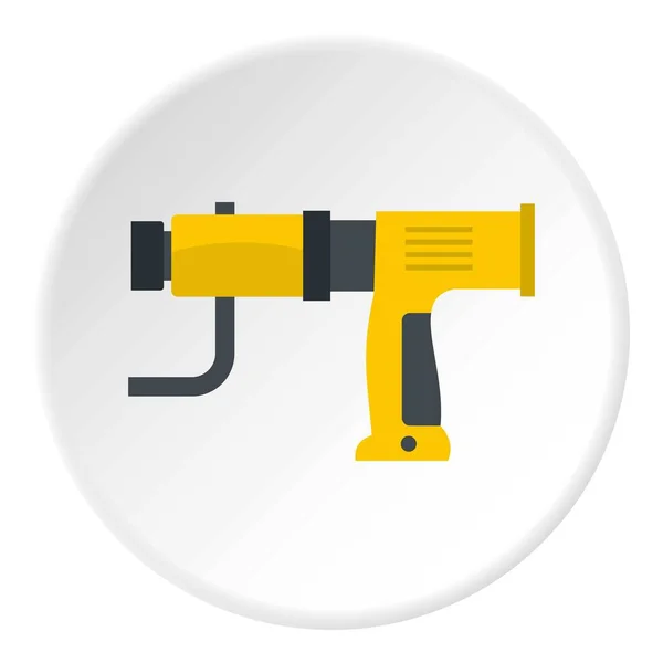 Žlutá ruka vyvrtat ikona kruh — Stockový vektor