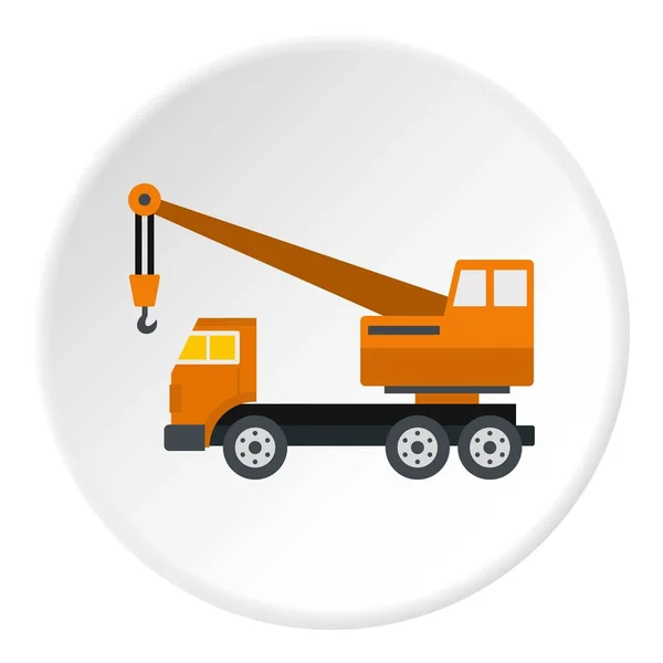 Orange lastbil kran ikonen cirkel — Stock vektor