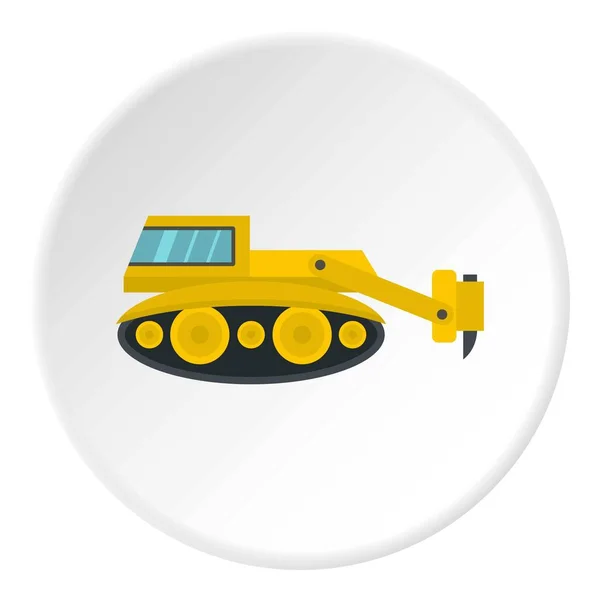 Excavator with hydraulic hammer icon circle — Stock Vector