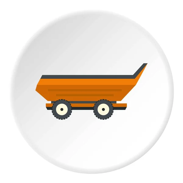 Oranje auto trailer pictogram cirkel — Stockvector