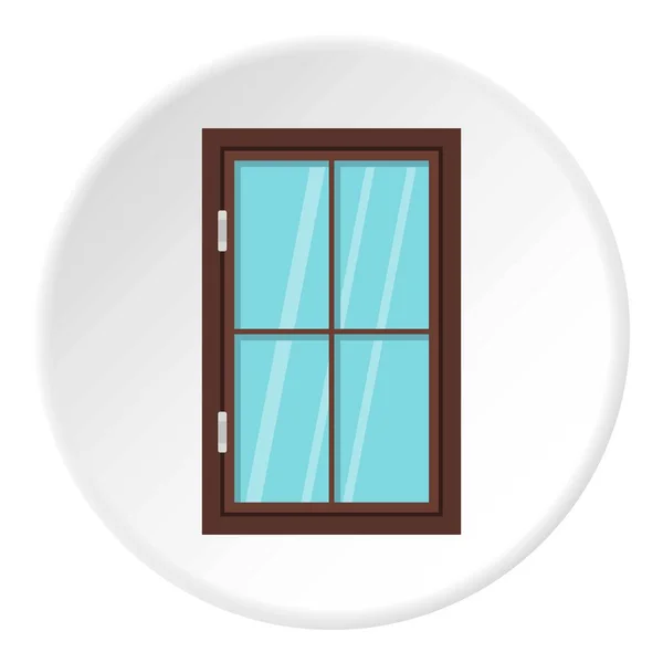 Fechado círculo ícone janela marrom — Vetor de Stock