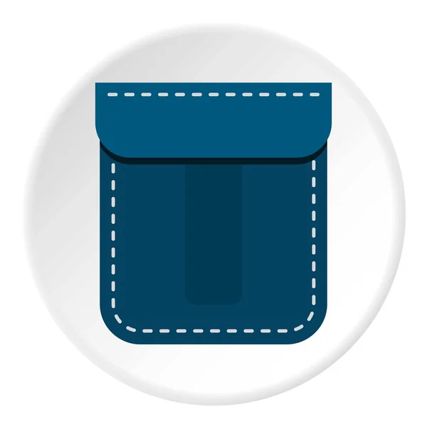 Cerchio icona tasca blu — Vettoriale Stock