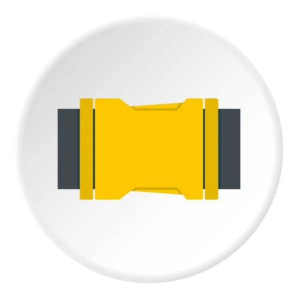 Gelbe seitliche Auslöseschnalle Symbol Kreis — Stockvektor