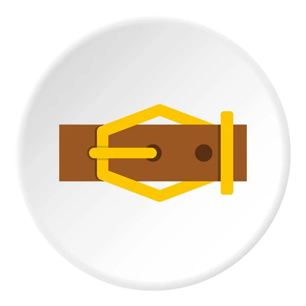 Brown leather belt icon circle — Stock Vector