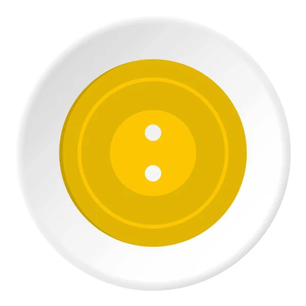 Amarillo botón de costura icono círculo — Vector de stock