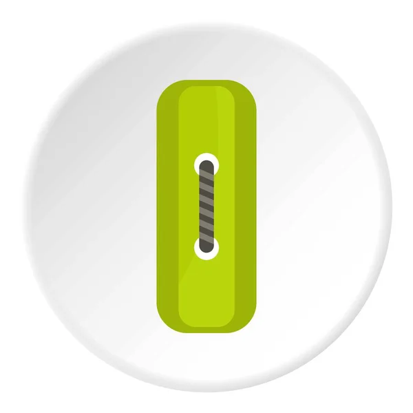Rectángulo verde botón de costura icono círculo — Archivo Imágenes Vectoriales