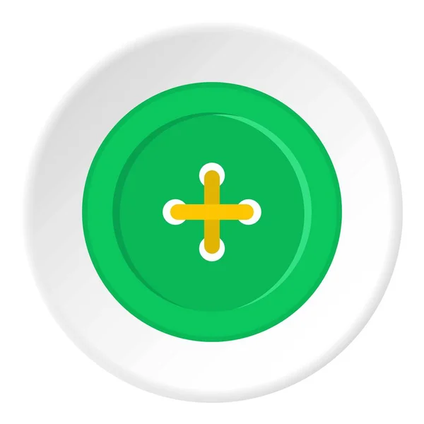 Do szycia zielony przycisk ikona koło — Wektor stockowy