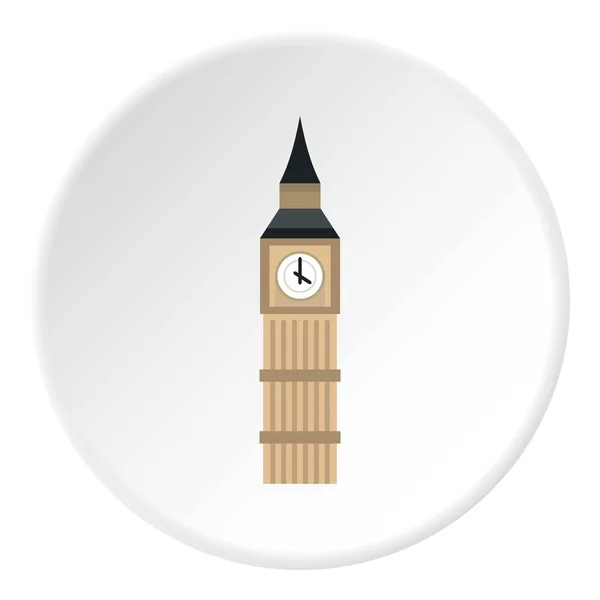 Big Ben círculo icono del reloj — Archivo Imágenes Vectoriales