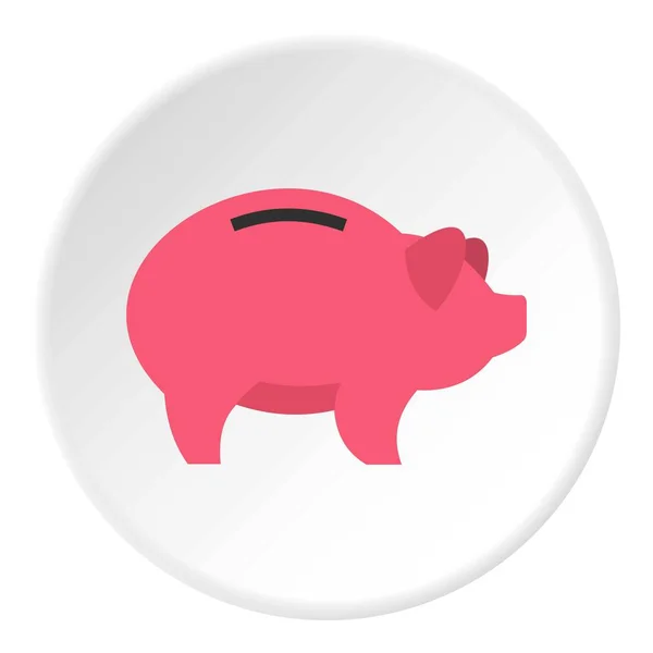Círculo ícone porquinho — Vetor de Stock