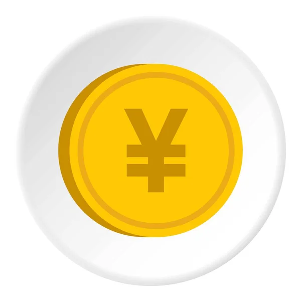 Gold coin with yen sign icon circle — Stock Vector