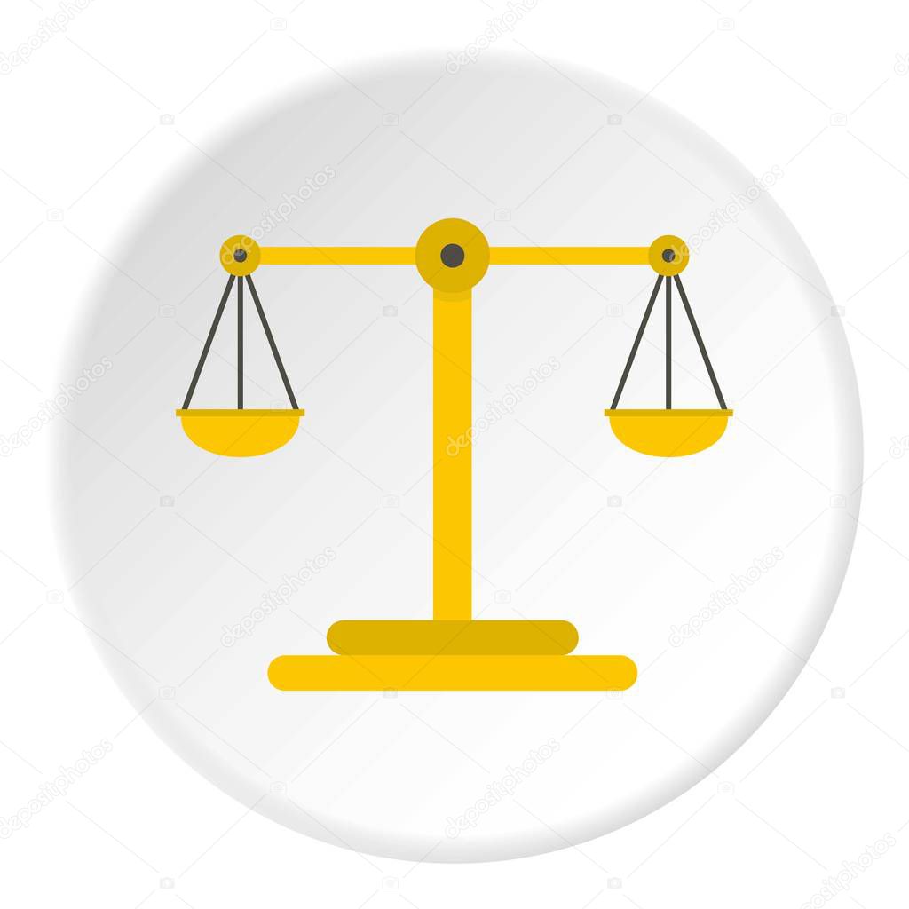 Scales of justice icon circle