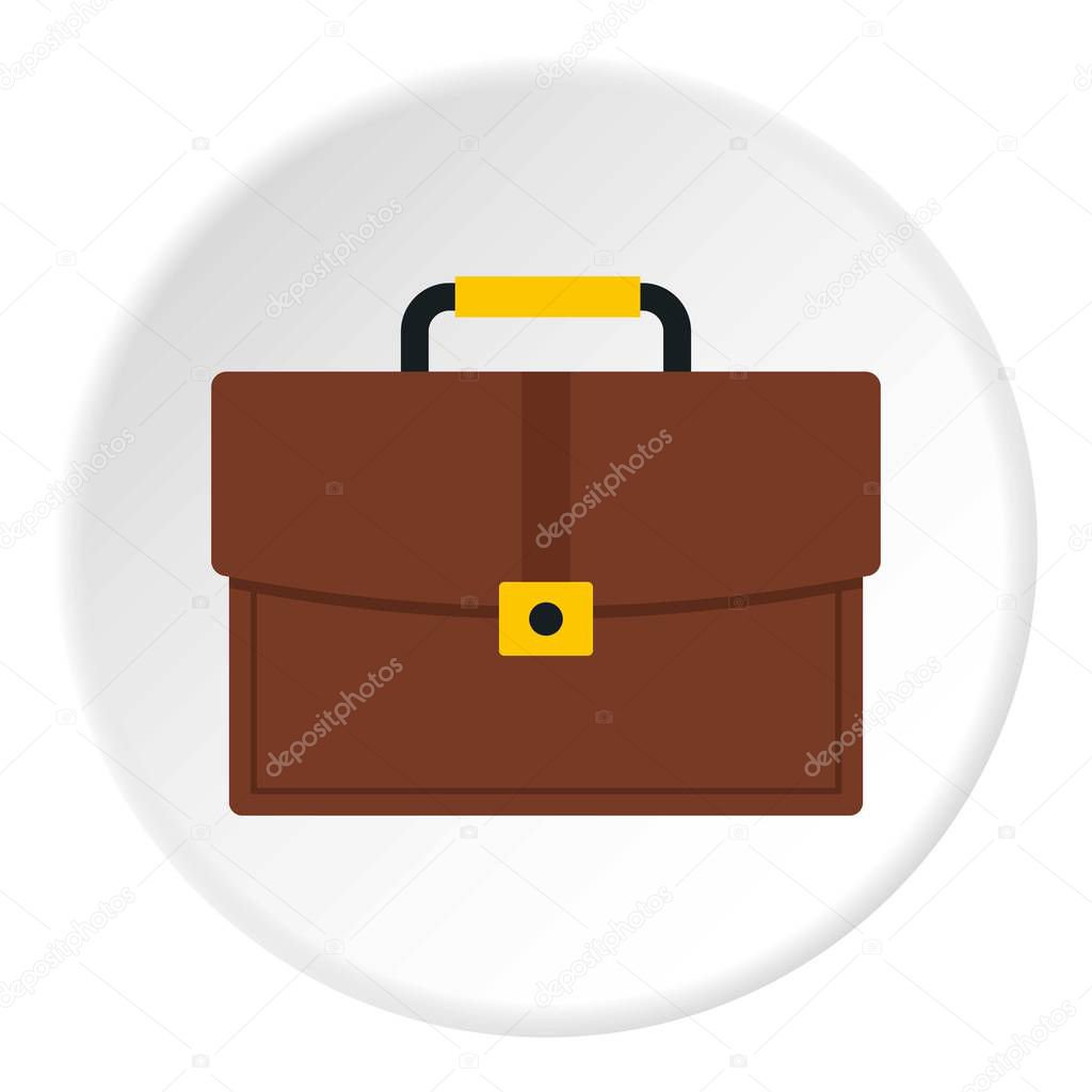 Brown business briefcase icon circle
