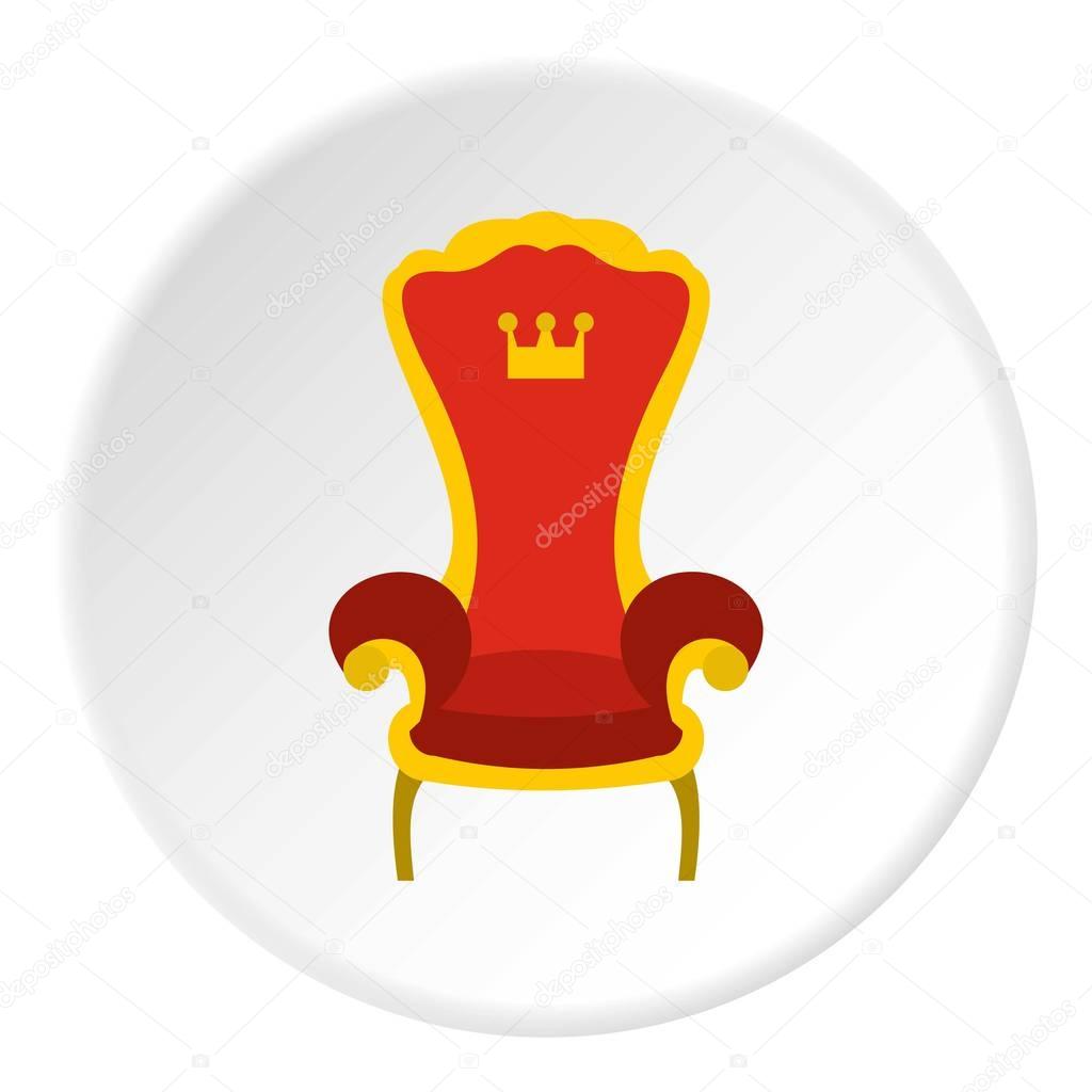 Red royal throne icon circle