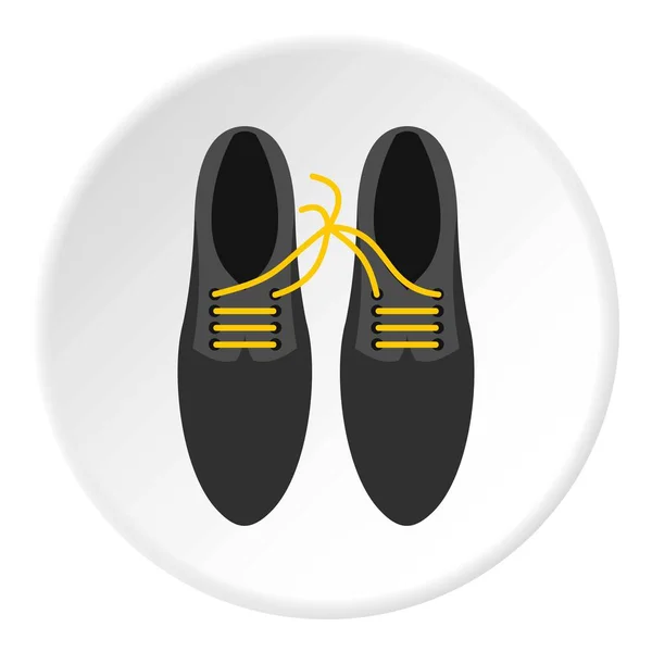 Завязанные шнурки на круге значка обуви — стоковый вектор