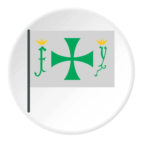 クリストファー ・ コロンブスのアイコン サークルの旗 — ストックベクタ