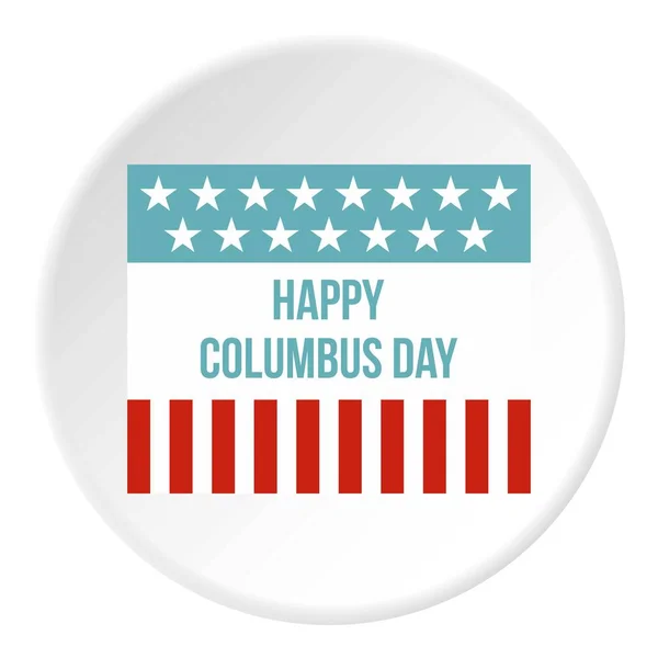 Feliz día de Colón icono de la bandera círculo — Vector de stock