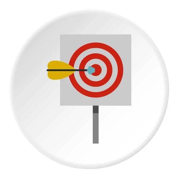 Rode cirkel voor target en dart pictogram — Stockvector