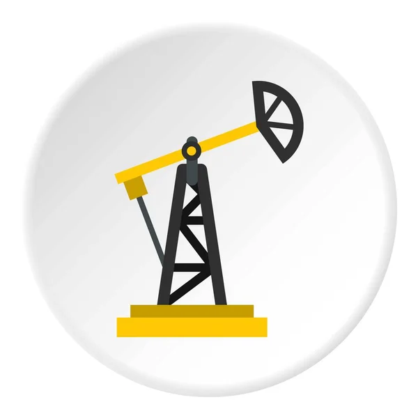 Cerchio icona impianto di perforazione olio — Vettoriale Stock