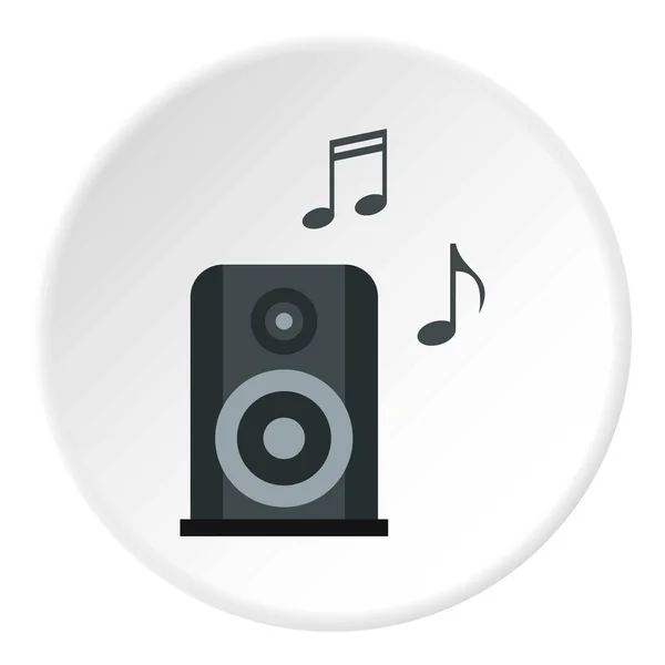 Cercle icône haut-parleur de musique portable — Image vectorielle