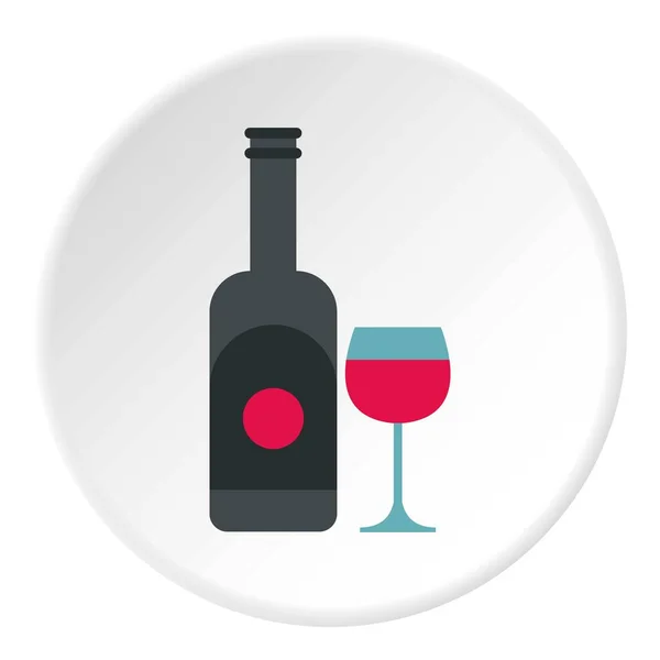 Круг икон вина и стекла — стоковый вектор
