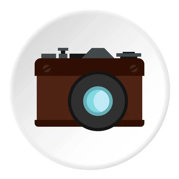 Círculo de ícone de câmera de foto retro — Vetor de Stock