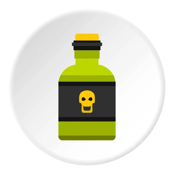 Bottle of poison icon circle — Stock Vector