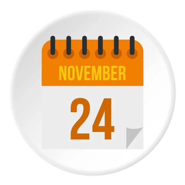 Calendario de noviembre vigésimo cuarto círculo icono — Vector de stock