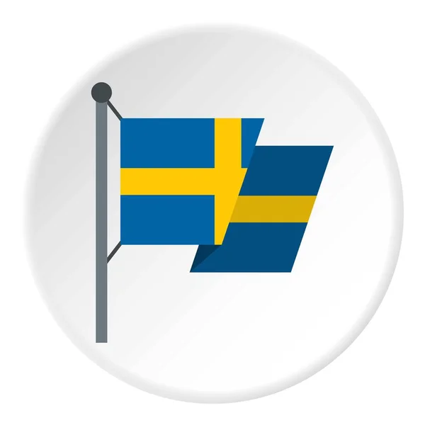 Прапор Швеції значок кола — стоковий вектор