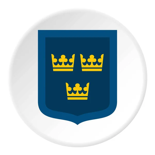 Brasão de armas da Suécia ícone círculo — Vetor de Stock