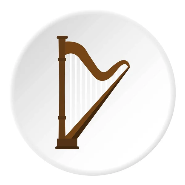 Harp pictogram cirkel — Stockvector