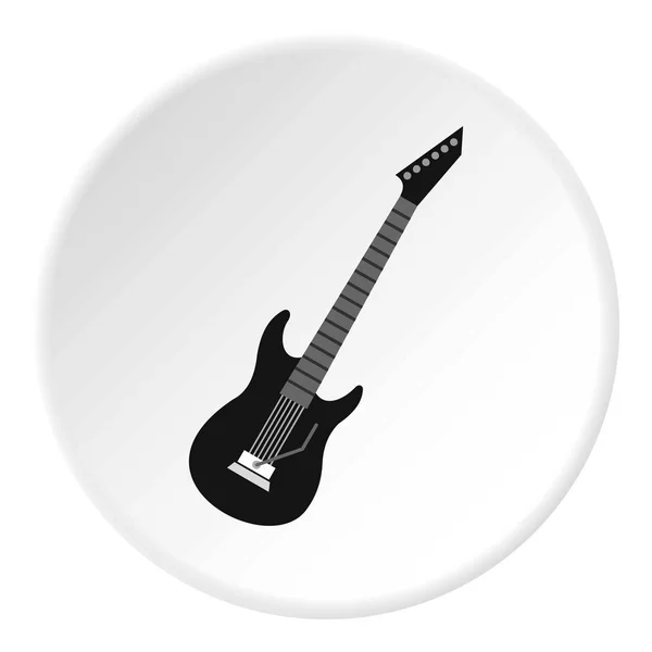 Lingkaran ikon gitar listrik - Stok Vektor