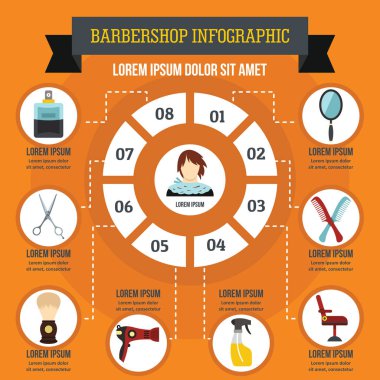 Berber Infographic kavramı, düz stil