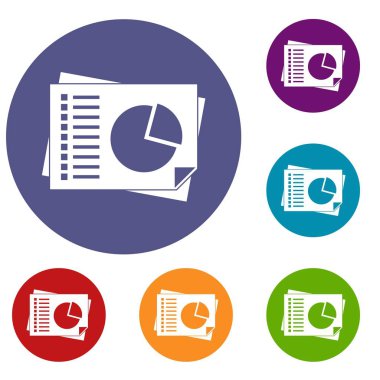 Yaprak kağıt çizelgeleri Icons set ile