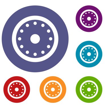 Yuvarlak askeri kalkan Icons set