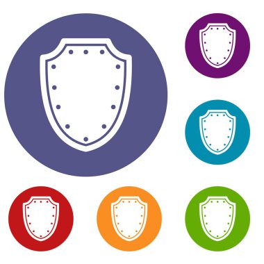 Ordu koruyucu kalkan Icons set