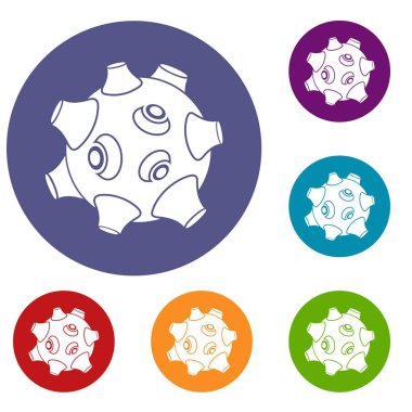 Kraterler Icons set ile moon