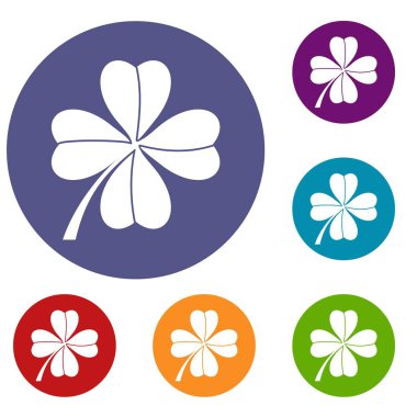 Dört yapraklı yonca Icons set