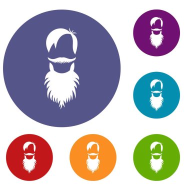 Sakal Icons set ile erkek avatar